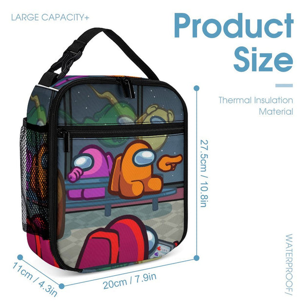 New Among Us Cartoon School Backpack Includes Lunch Box and Pencil Case Ideal for Elementary and Middle School Students