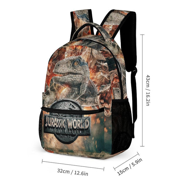 Jurassic World Double Shoulder Backpack Anime School Backpack for Elementary and Middle School