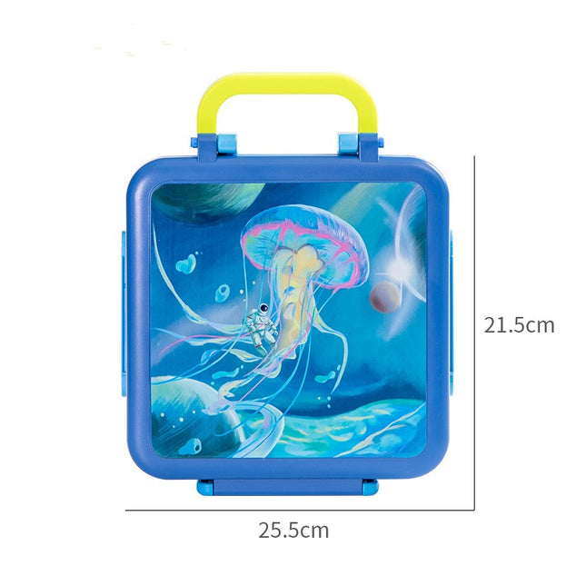 Kids Lunch Box Food-Grade Plastic Bento Box for Students and Office Workers