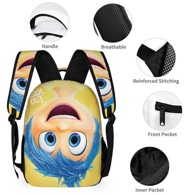 Inside Out School Backpack Trendy Unisex Double Shoulder Bag for Boys and Girls