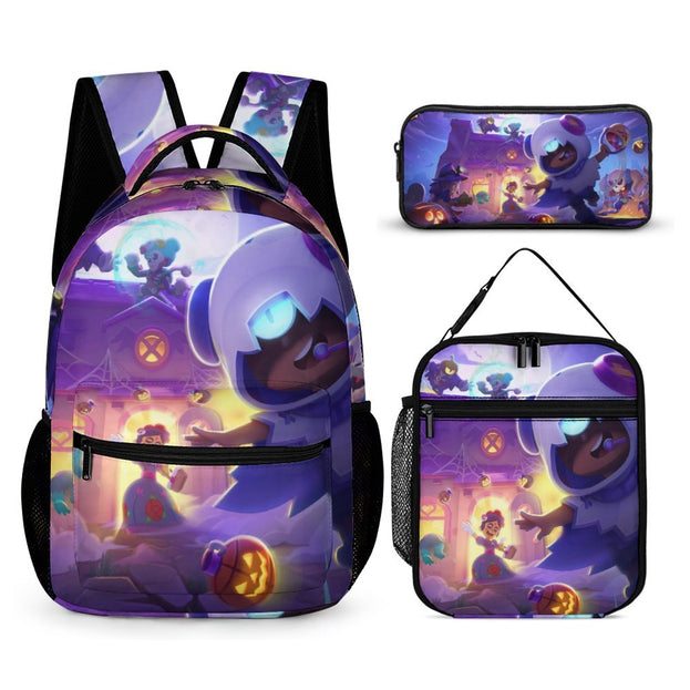 Kids' 16 Inch Brawl Stars Anime Backpack High Quality School Bag for Elementary and Middle School