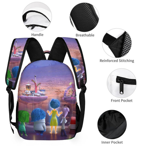 Inside Out Anime Print Backpack Durable and Stylish School Bag for Elementary and Middle School Students