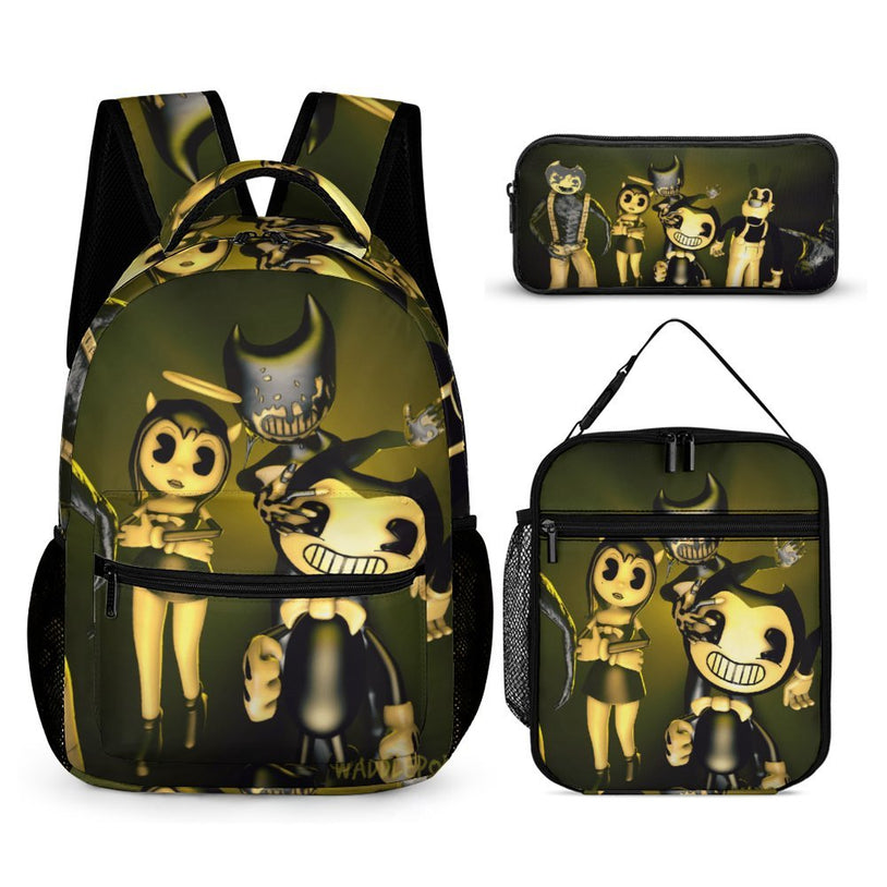 Bendy and the Ink Machine School Backpack Stylish Unisex Bag for Boys and Girls Durable Double Shoulder Design