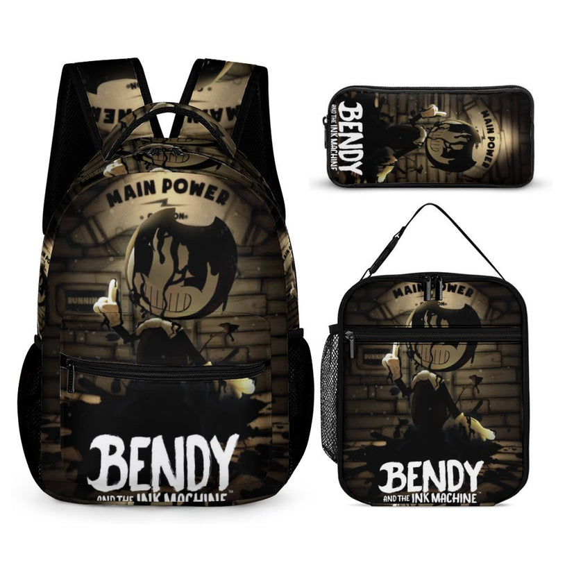 Bendy and the Ink Machine Backpack Trendy Unisex School Bag for Students Casual Double Shoulder Backpack