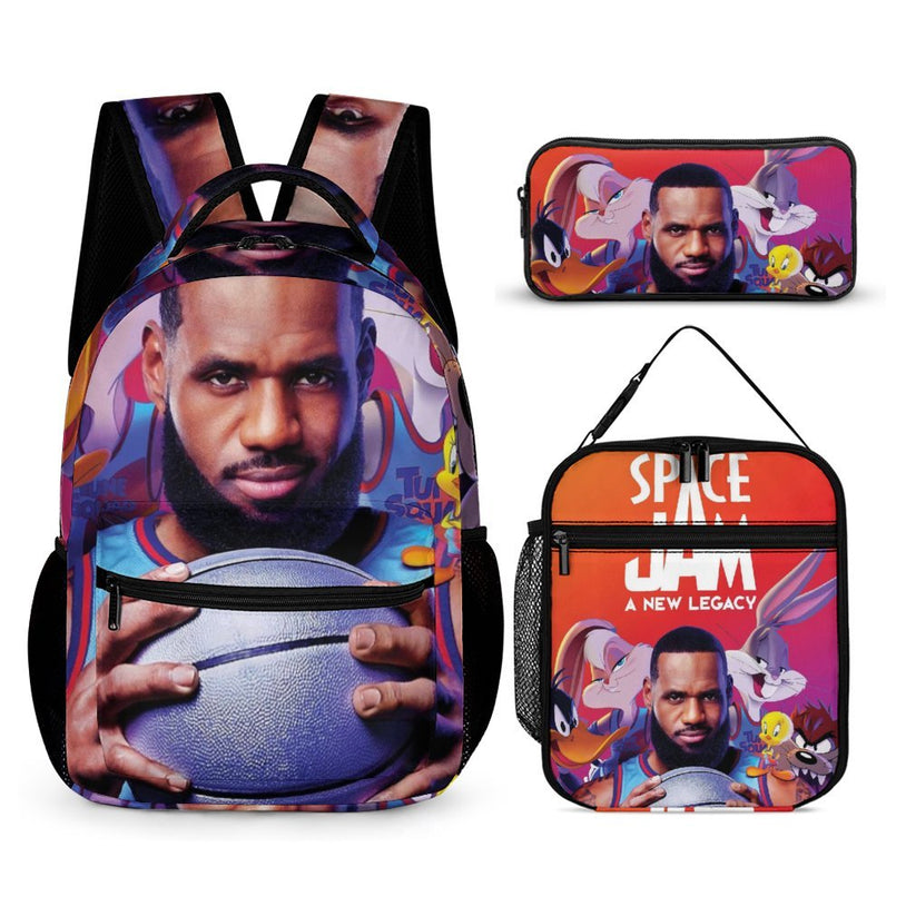 Space Jam Graphic Backpack Eye Catching School Bag for Elementary and Middle School Kids