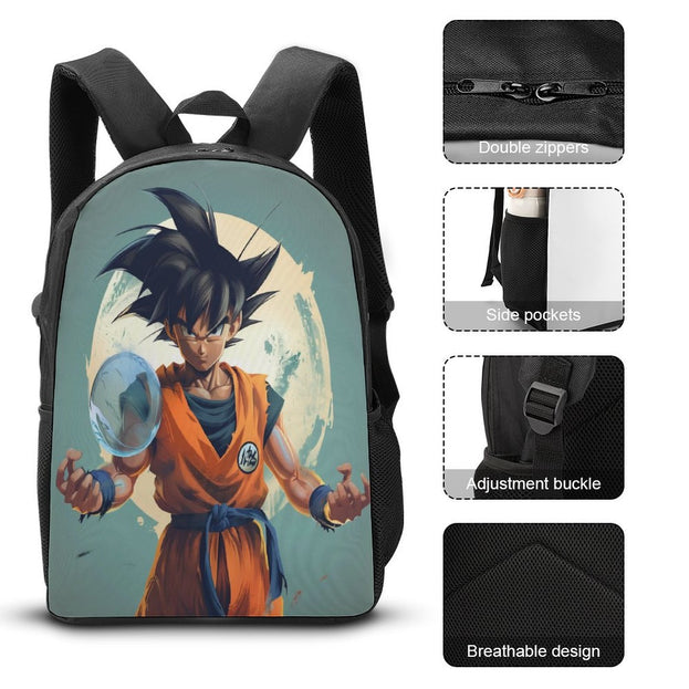 Dragon Ball Goku Print Backpack Large Capacity Anime School Bag for Kids