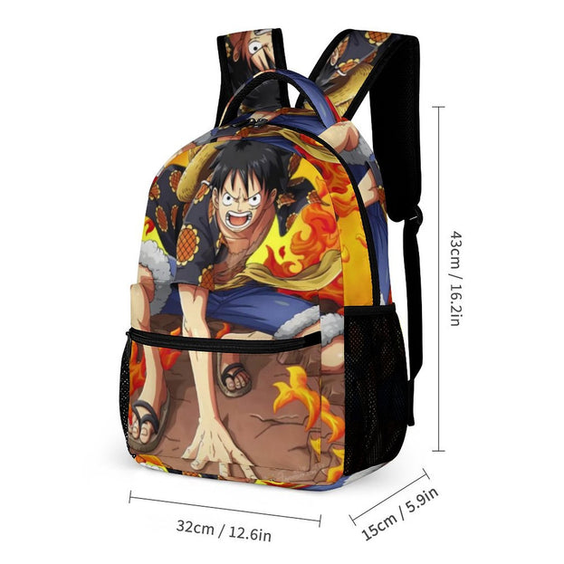 One Piece Luffy Backpack Durable Unisex School Bag for Students Casual Double Shoulder Bag