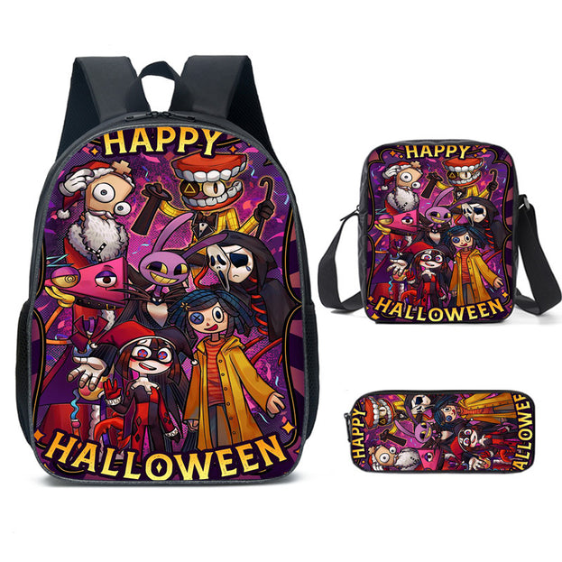 Cute Circus 3 Piece Backpack Set for Kids 16 Inch Backpack Pencil Case and Lunch Bag Cartoon Design for Boys and Girls Ideal for Travel and Everyday Use