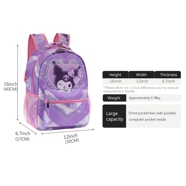 Cute Anime Backpack for Girls Kawaii Cartoon School Bag Lightweight Perfect for Travel