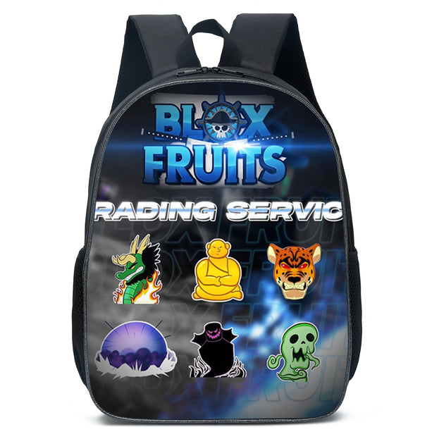 Cartoon Blox Fruits Backpack Multi Pocket Laptop Bag for School Travel and Gaming