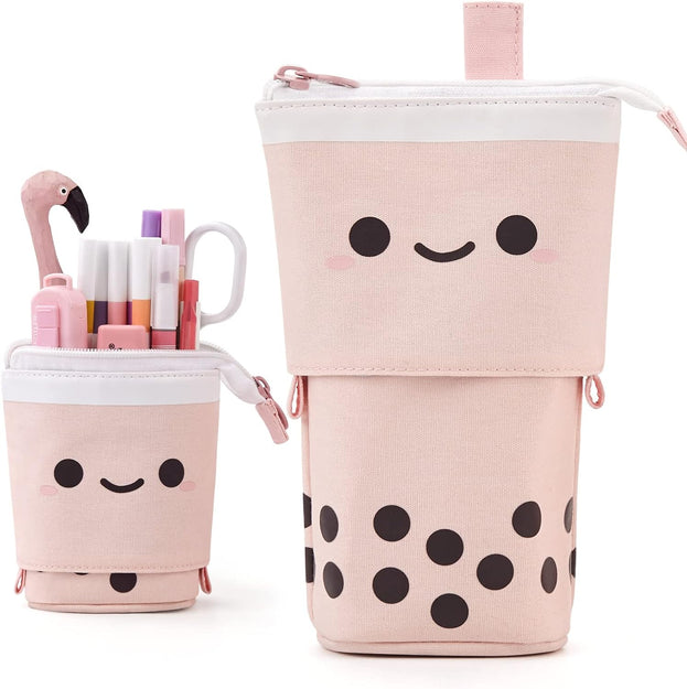 Cute Telescopic Pencil Case Versatile Pen Holder for Students Perfect for Stationery and Makeup