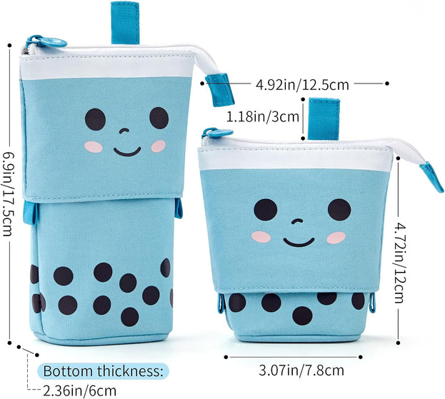 Cute Telescopic Pencil Case Versatile Pen Holder for Students Perfect for Stationery and Makeup