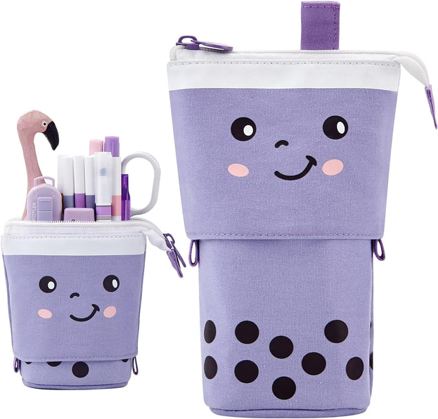 Cute Telescopic Pencil Case Versatile Pen Holder for Students Perfect for Stationery and Makeup