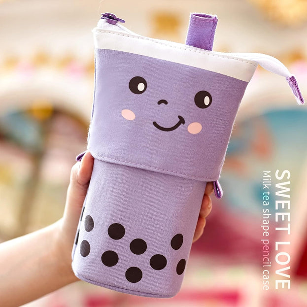 Cute Telescopic Pencil Case Versatile Pen Holder for Students Perfect for Stationery and Makeup