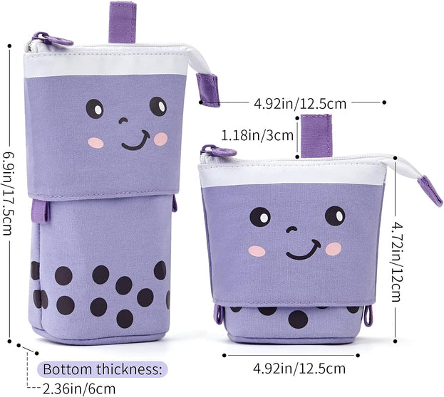 Cute Telescopic Pencil Case Versatile Pen Holder for Students Perfect for Stationery and Makeup