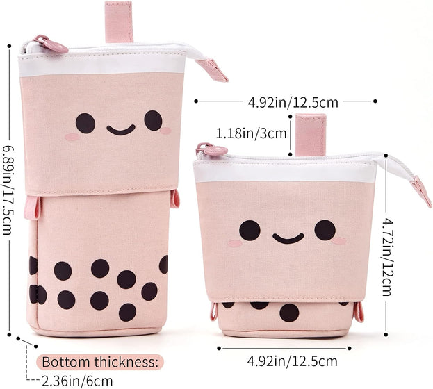 Cute Telescopic Pencil Case Versatile Pen Holder for Students Perfect for Stationery and Makeup