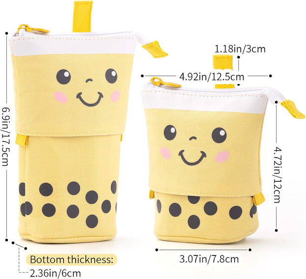 Cute Telescopic Pencil Case Versatile Pen Holder for Students Perfect for Stationery and Makeup