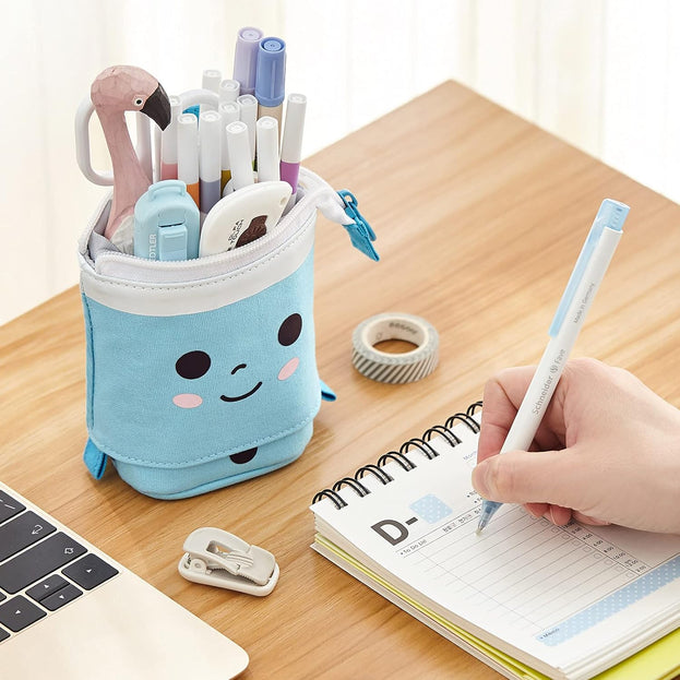 Cute Telescopic Pencil Case Versatile Pen Holder for Students Perfect for Stationery and Makeup