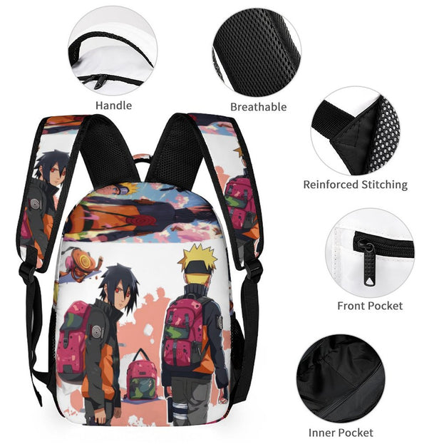 Naruto Sasuke Naruto Anime Print Backpack Durable School Bag for Kids