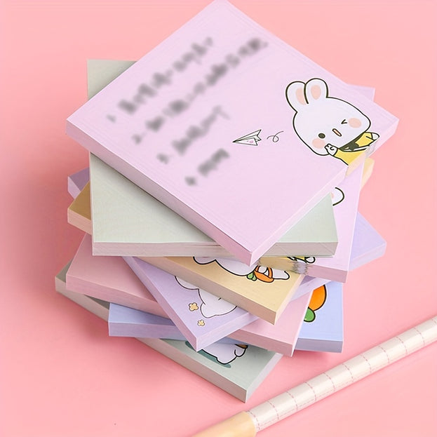 5 Pcs Portable Cartoon Sticky Notes Solid Color Tearable Note Paper for Students