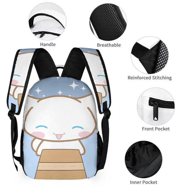 Cinnamoroll Kids Backpack Adjustable Straps Padded Back Lightweight Travel Bag for Preschool and Elementary Children