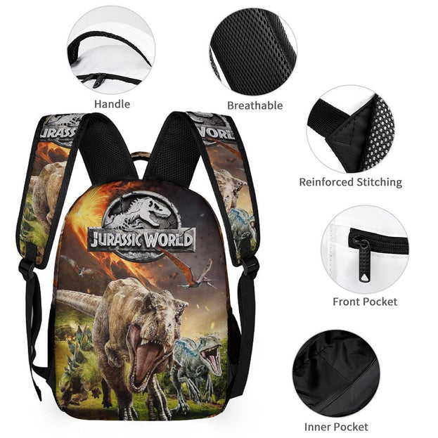 Jurassic World Themed Backpack Ideal Anime School Bag for Elementary and Middle School