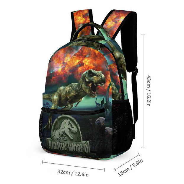 Jurassic World Print Backpack Anime School Bag for Elementary and Middle School Students