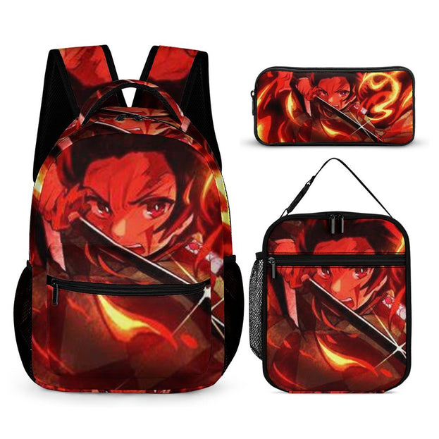 Demon Slayer Backpack 16-Inch Durable School Bag for Teens Boys Girls