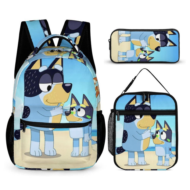 Bluey Print School Backpack Comfortable and Stylish Double Shoulder Bag for Children