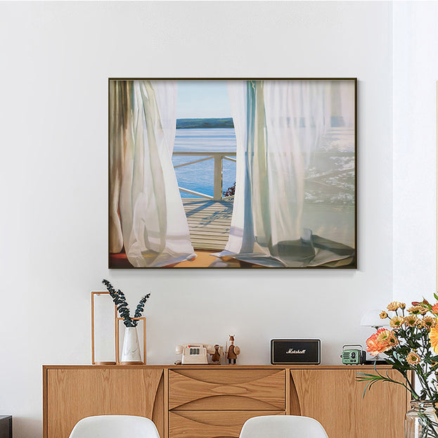 Soft Landscape Fake Window Art - Minimalist Aesthetic Dorm Wall Decor