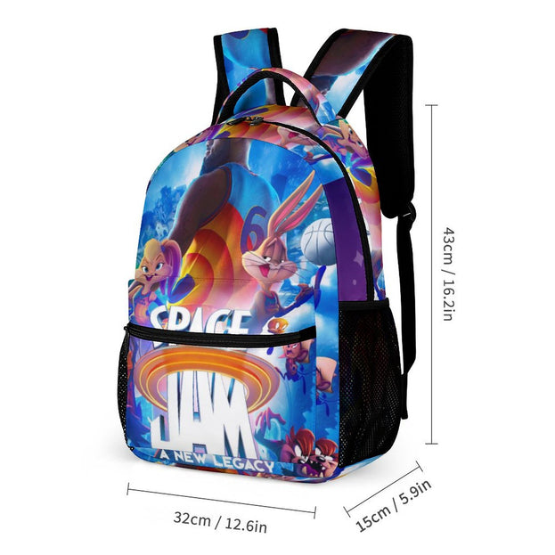 Space Jam Character Backpack Trendy School Bag for Boys and Girls