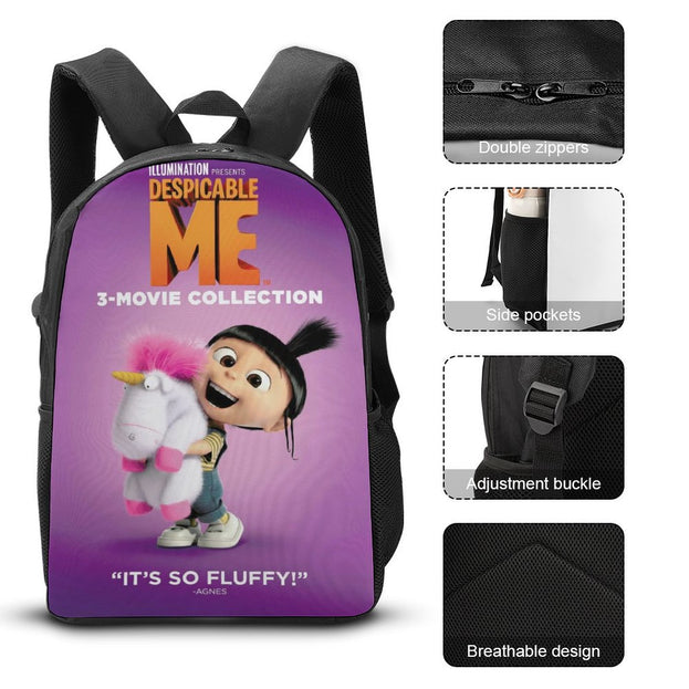 17 Inch Despicable Me 4 Backpack Sturdy School Bag for Teen Boys and Girls