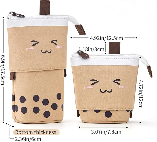 Cute Telescopic Pencil Case Versatile Pen Holder for Students Perfect for Stationery and Makeup