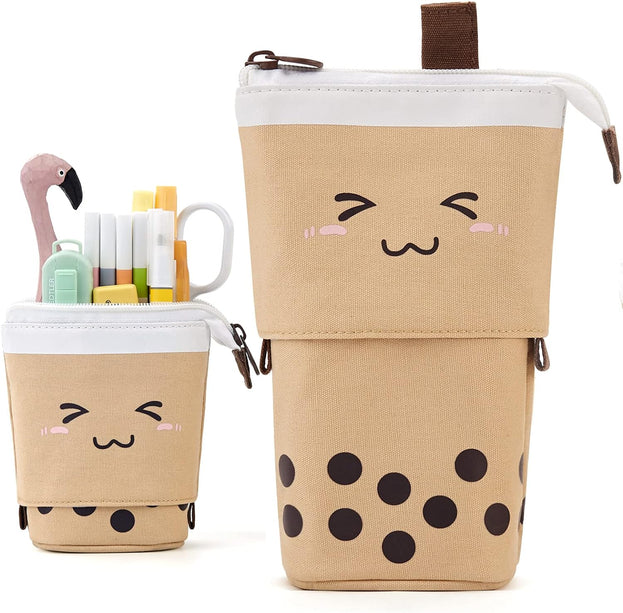 Cute Telescopic Pencil Case Versatile Pen Holder for Students Perfect for Stationery and Makeup