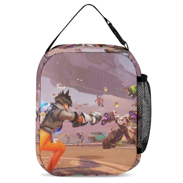 Durable 16 Inch Overwatch Anime Backpack Fashionable School Bag for Elementary and Middle School Students