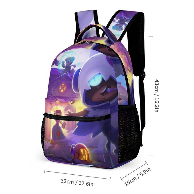 Kids' 16 Inch Brawl Stars Anime Backpack High Quality School Bag for Elementary and Middle School