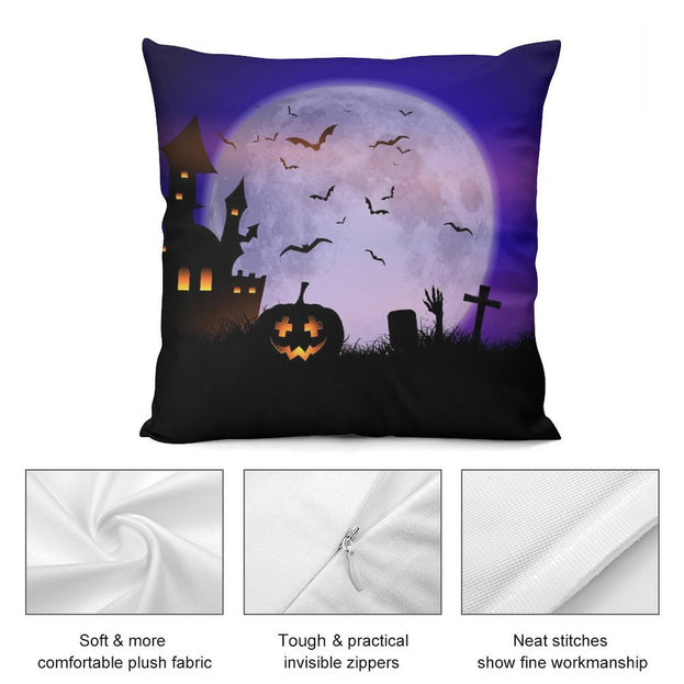 Halloween Plush Pillowcase Soft and Cozy for Spooky Sleep