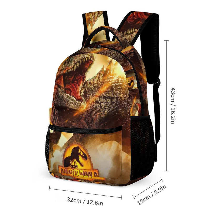 Jurassic World Anime Print Backpack School Bag for Kids with Shoulder Straps