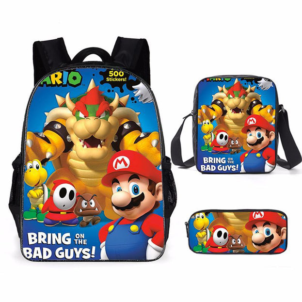 Super Cute 3D Backpack Set Lightweight 3 Piece School Bag for Girls Boys and Teens