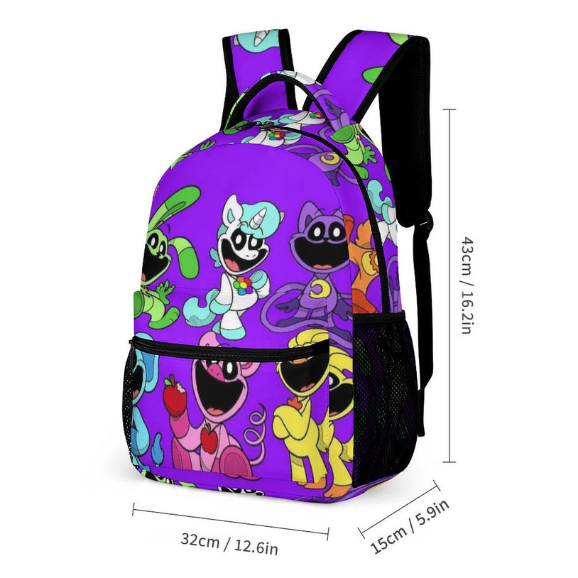 Children's Smiling Animal Backpack Set Cartoon School Bag with Lunch Box and Pencil Case Ideal for School Use