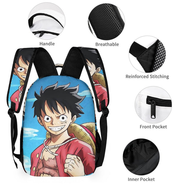 One Piece Luffy School Bag High Quality Unisex Backpack for Casual Use and Everyday School Needs