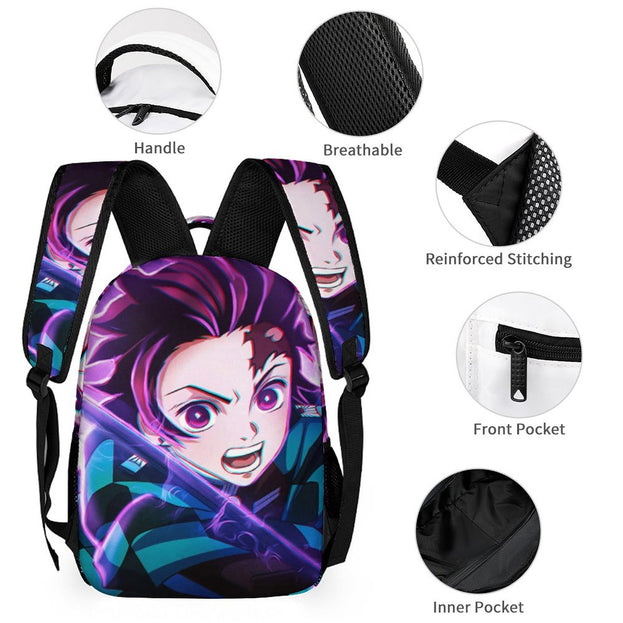 Demon Slayer 16 Inch Backpack Set Perfect for Teen Boys and Girls School Ready