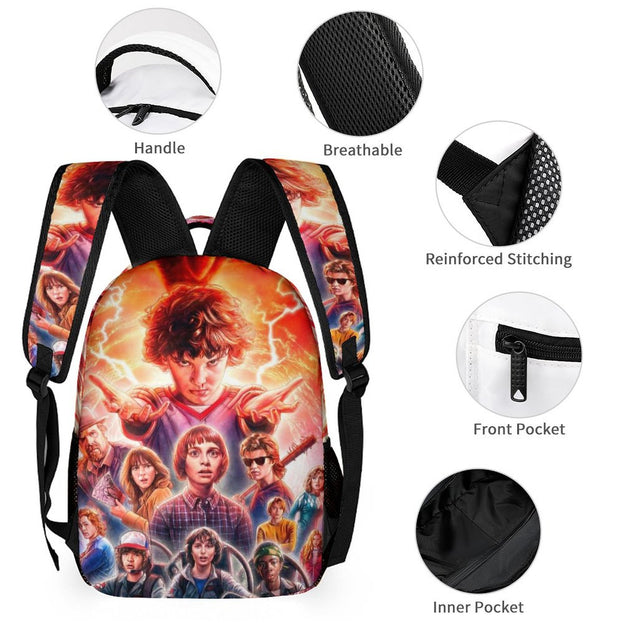 Stranger Things Backpack - Unisex Casual School Bag for Students, Trendy Double Shoulder Backpack