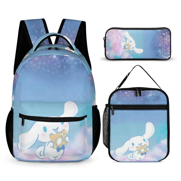 Cinnamoroll Print Children's Backpack Ideal for Preschool and Elementary Boys and Girls Adjustable Straps and Soft Padded Back