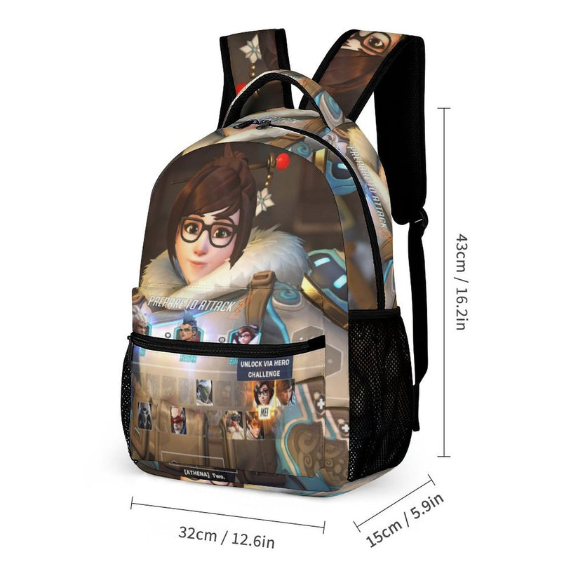 Overwatch-Themed 16 Inch Backpack High-Quality Anime School Bag for Kids and Teens