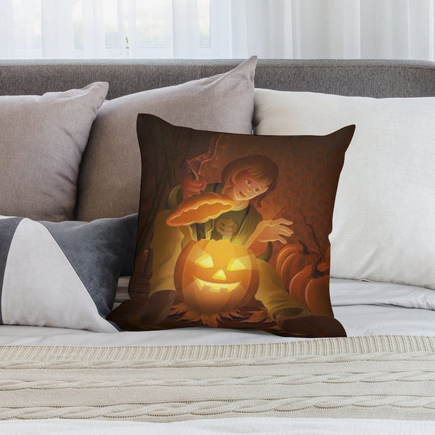 Halloween Plush Pillowcase  Soft and Elegant Addition to Your Fall Decor