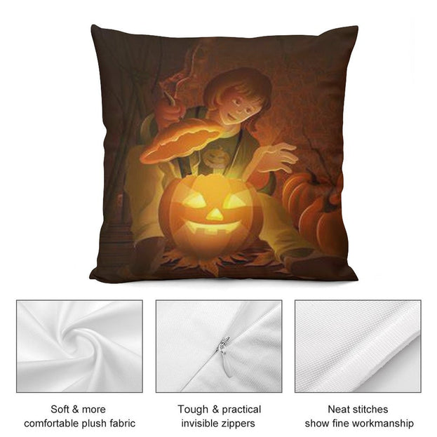 Halloween Plush Pillowcase  Soft and Elegant Addition to Your Fall Decor