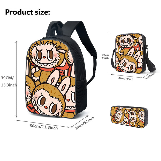 Cute Cartoon 15.3 Inch Lightweight Backpack for Kids Large Capacity School Bag for Boys Girls Casual Travel Laptop Bag