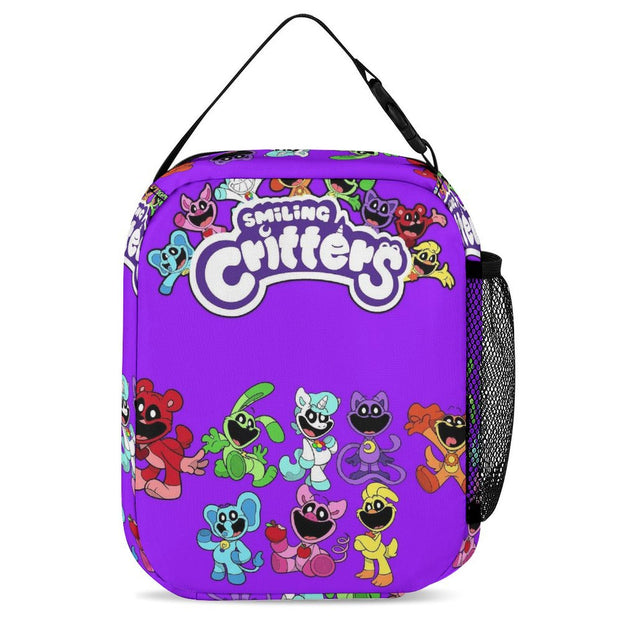 Children's Smiling Animal Backpack Set Cartoon School Bag with Lunch Box and Pencil Case Ideal for School Use