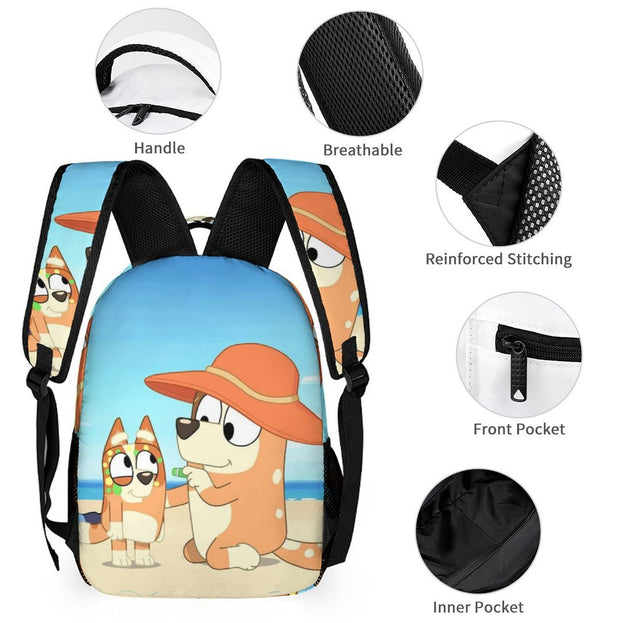 Bluey Anime School Backpack High Quality Double Shoulder Bag for Elementary and Middle School Students